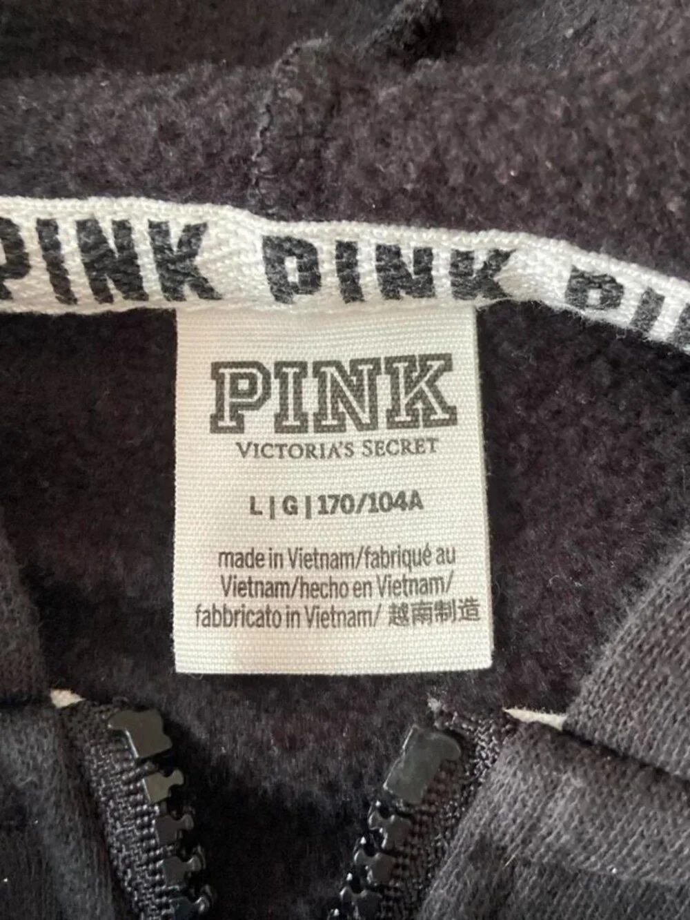 Victoria's Secret Women's Black Full Zip Hoodie
